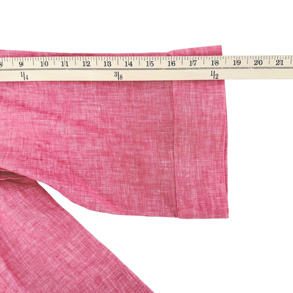 Tommy Bahama Tunic Women Size M Coral Pink 100% Linen Lace Up Tassel Top - Picture 9 of 10